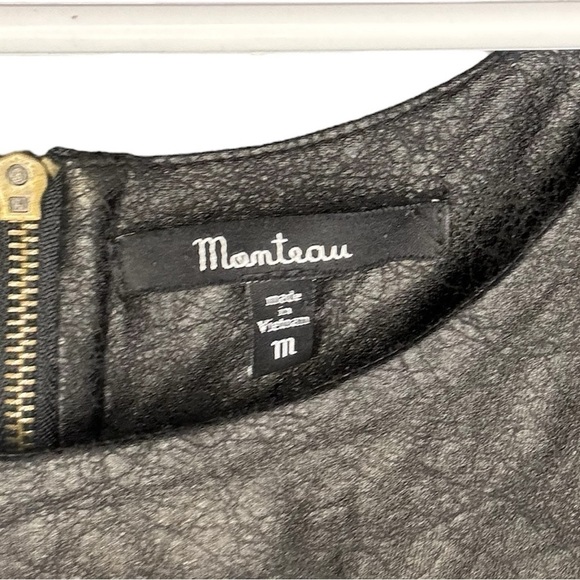 Monteau Black & White Plaid Sleeveless Dress - Medium - A-Line Fit - Picture 4 of 6